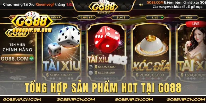 Tổng hợp sản phẩm giải trí hot tại Go88